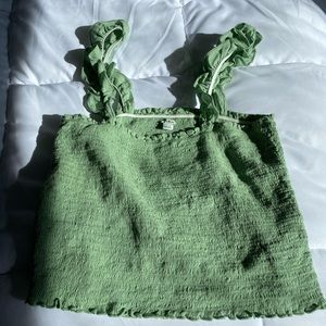 aerie green ribbed tank top